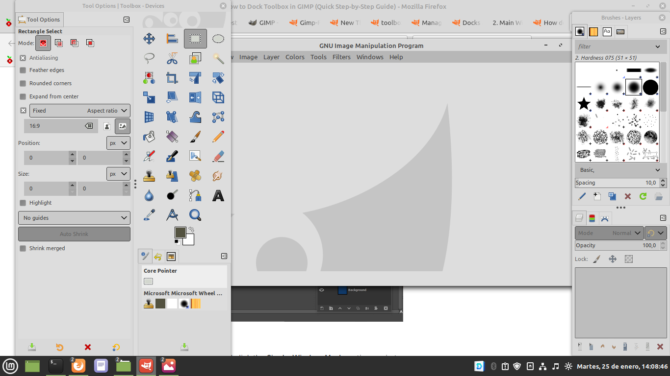 GIMP Toolbox  Creating a Single Column Layout for Toolbox